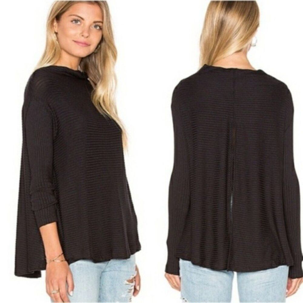 Black sweater Free People slit back